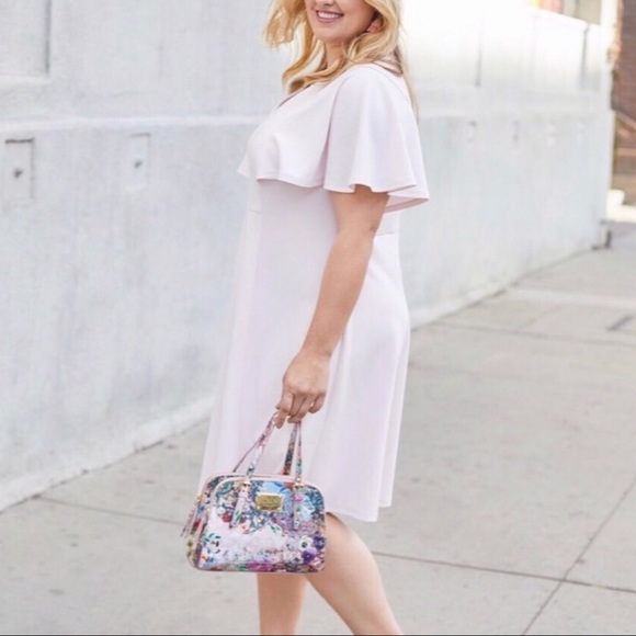 Liz Claiborne Blush Pink Flutter Sleeve Midi Dress - Picture 4 of 8